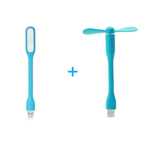 AussieSuperStore Homeware Supplies Creative USB Mini Fan & USB LED Light Lamp Flexible Portable USB Mini Fan & LED Light Lamp For Power Bank, Notebook, Computer CBUSBFANMINILED